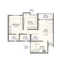 Kohinoor Gen More Wakad 2 BHK Floor Plan Image