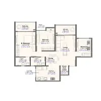 Kohinoor Gen More Wakad 3 BHK Floor Plan Image